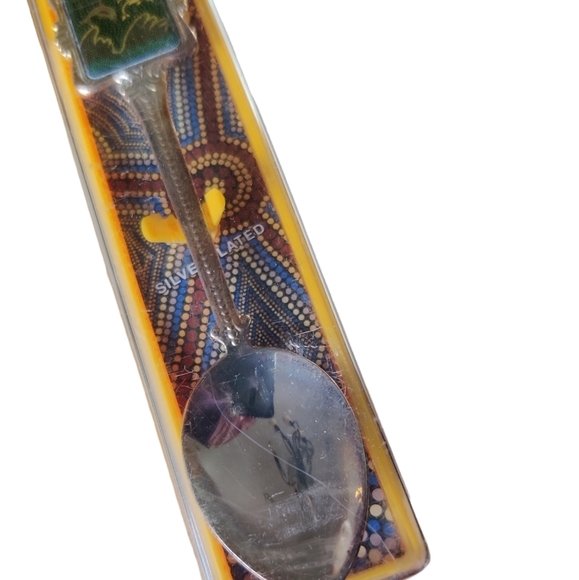 TOBWABBA Aboriginal Art Galaxy Silver Plated 90's  Australia-Souvenir Spoon Box - Picture 5 of 12